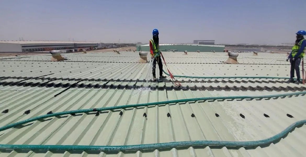 Cwt - metal roof waterproofing project by Promax in Dubai, UAE