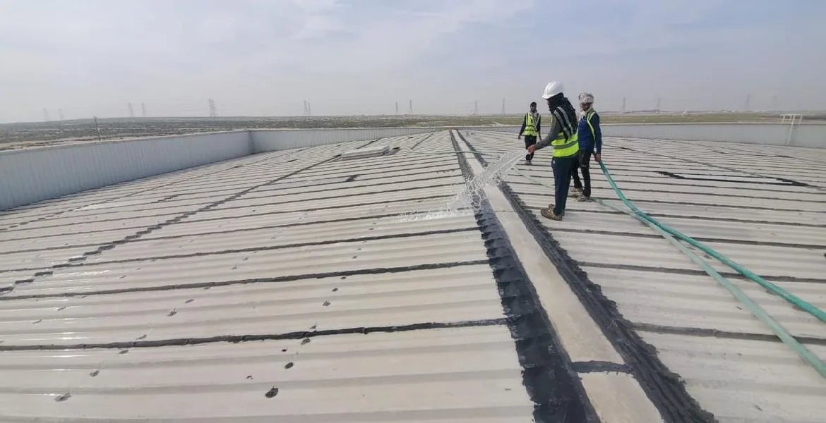 Dahbashi - metal roof waterproofing project by Promax in Dubai, UAE