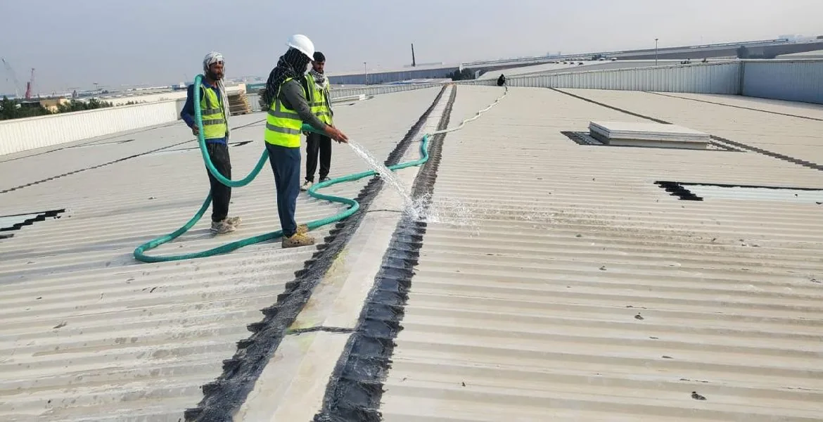 Dahbashi - metal roof waterproofing project by Promax in Dubai, UAE