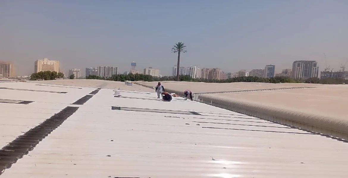 Eni - metal roof waterproofing project by Promax in Dubai, UAE