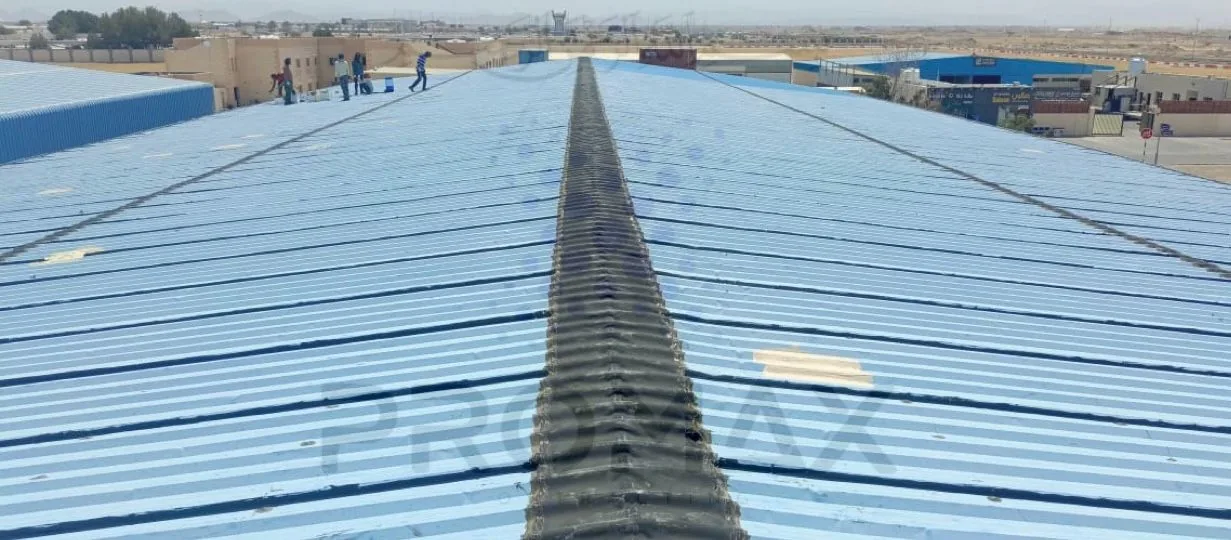 Prj12 Alriyahkaf - metal roof waterproofing project by Promax in Dubai, UAE