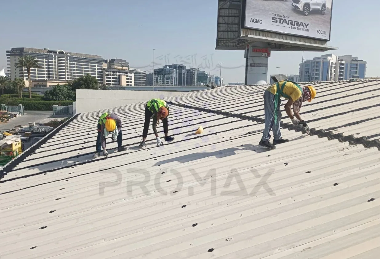 Prj15 Creek - metal roof waterproofing project by Promax in Dubai, UAE