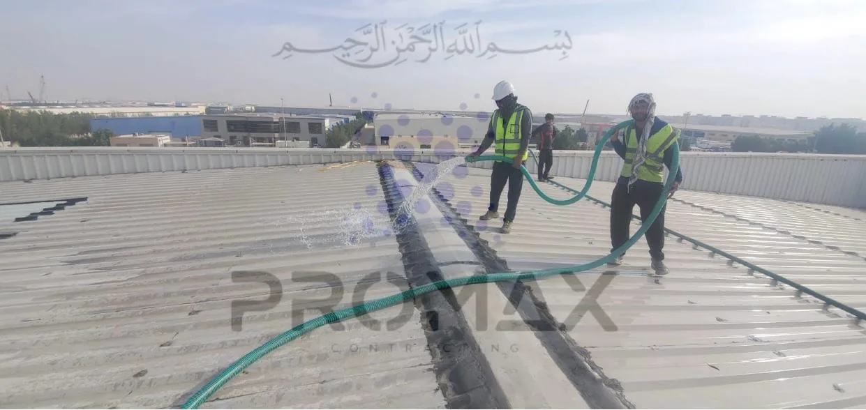 Prj19 Dahbashi - metal roof waterproofing project by Promax in Dubai, UAE