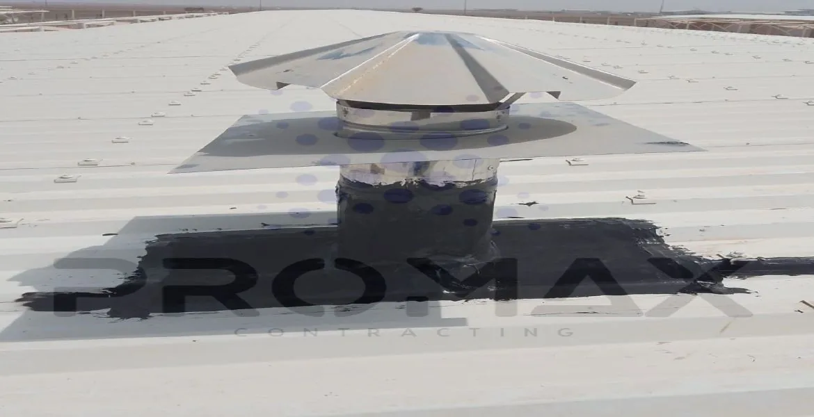 Chimney - metal roof waterproofing by Promax Dubai UAE