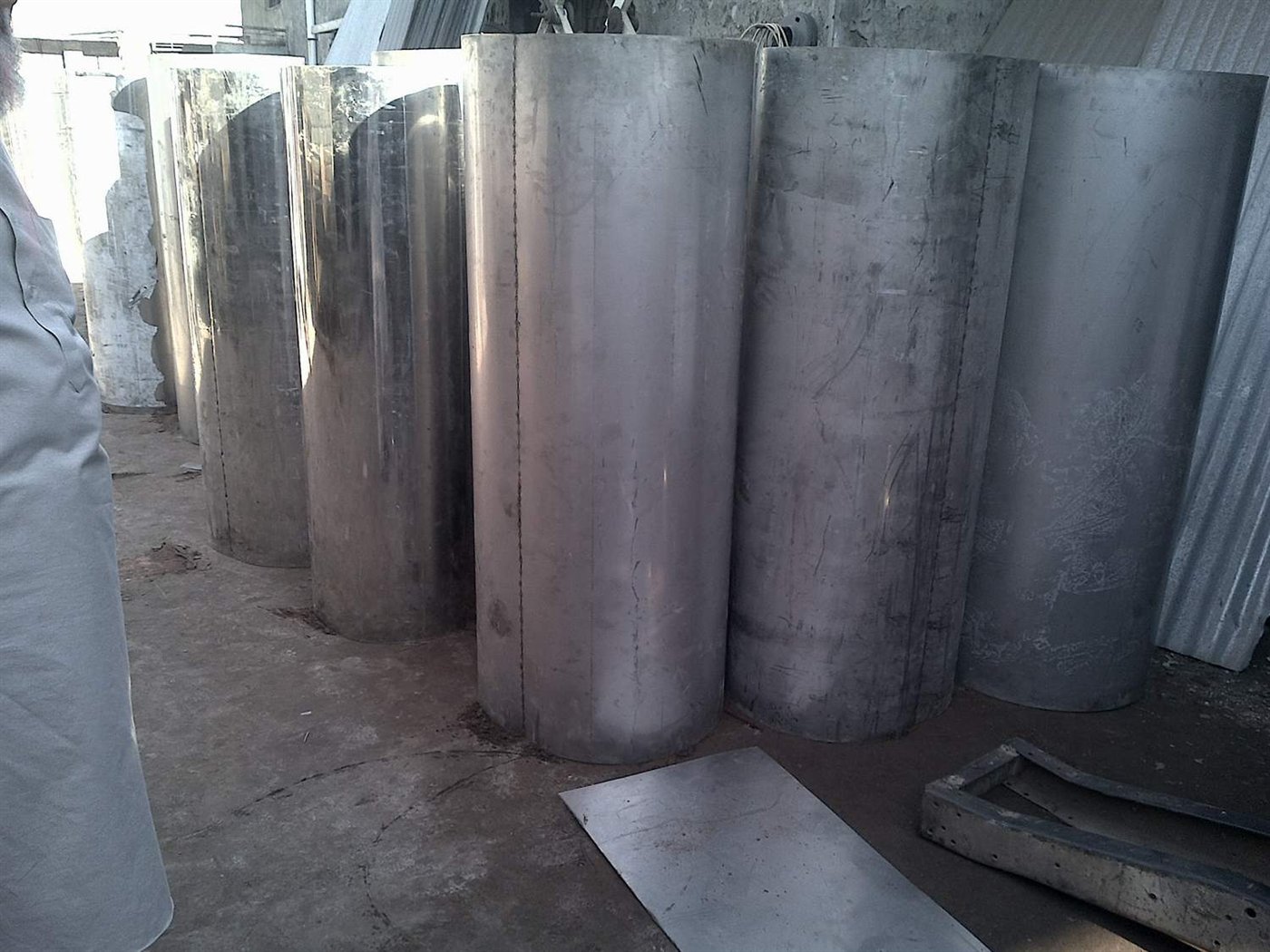 Stainless steel linen chute sections fabricated by Promax in the UAE
